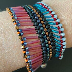 One of a Kind Handmade 6.5" Beaded Bracelet